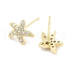 Brass Pave Clear Cubic Zirconia Stud Earring EJEW-S217-G04-2