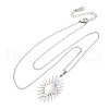 Sunflower 304 Stainless Steel Pendant Necklaces NJEW-M096-08P-2