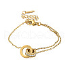 Roman Numerals Stainless Steel Link Bracelets BJEW-L689-01G-1
