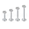 G23 Stainless Steel Clear Cubic Zirconia Threadless Labret Stud WG700A9-16-1