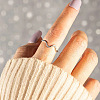Wave Shaped Brass Micro Pave Clear Cubic Zirconia Finger Rings FS-WG385C2-02-3