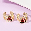 Brass Enamel Cuff Earrings EJEW-Q036-02B-G-4