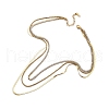 304 Stainless Steel Crystal Rhinestone 3 Layered Necklaces for Women NJEW-C083-04G-4