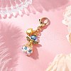 Angel Glass Beaded & Alloy Pendant Decorations HJEW-MZ00193-05-1
