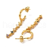 Colorful Cubic Zirconia Tassel Dangle Stud Earrings EJEW-P221-43G-2