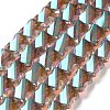 Faceted Electroplated Transparent Glass Beads Strands GLAA-G092-A02-2