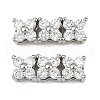 Eco-Friendly Brass Micro Pave Cubic Zirconia Rectangle Pendants ZIRC-M087-10P-NR-1-1