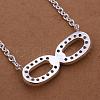 Simple Silver Color Plated Brass Cubic Zirconia Bowknot Pendant Necklaces For Women NJEW-BB12891-2