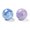 Printed & UV Plating Rainbow Iridescent Acrylic Beads X-OACR-O008-01-2