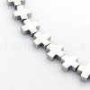 Greek Cross Electroplate Non-magnetic Synthetic Hematite Beads Strands G-P046-06A-2