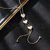 Triple Heart 304 Stainless Steel Pave Natural White Shell Y Necklaces for Women NJEW-U032-13G-01-1