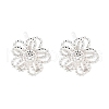 925 Sterling Silver Flower Stud Earrings EJEW-Q030-03S-3