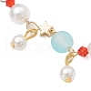 Dyed Synthetic Turquoise Beads Charm Bracelets BJEW-JB11852-3
