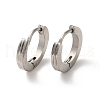 Non-Tarnish 304 Stainless Steel Grooved Hoop Earrings EJEW-P255-10P-1