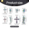 Spritewelry 32Pcs 8 Style Rainbow CoLOR Alloy Pendants PALLOY-SW0001-02-12