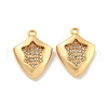 Brass Micro Pave Clear Cubic Zirconia Pendants KK-U006-07G-04-1