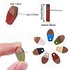 Craftdady 14 Pairs 7 Colors Resin & Walnut Wood Stud Earring Findings MAK-CD0001-03-3