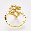 Brass Micro Pave Cubic Zirconia Cuff Rings RJEW-S044-038-3