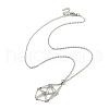 304 Stainless Steel Cable Chain Macrame Pouch Empty Stone Holder for Pendant Necklaces Making NJEW-TA00117-01-1