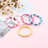 Handmade Polymer Clay Heishi Beaded Stretch Bracelets BJEW-JB06138-5