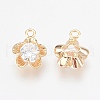 Brass Micro Pave Cubic Zirconia Charms KK-F759-11G-NF-2