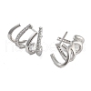 Rack Plating Claw Brass Clip-on Earrings EJEW-N055-43P-RS-2