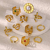 Retro Royal Style 304 Stainless Steel Imitation Pearl Cuff Rings FS-WG343E9-01-4