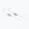 Brass Micro Pave Clear Cubic Zirconia Ear Wrap Crawler Hook Earrings EJEW-J101-15P-2