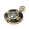 Brass with Cubic Zirconia & Enamel Pendants KK-Z033-06AS-2