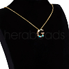 Golden Brass Micro Pave Cubic Zirconia Initial Pendants Necklaces NJEW-S069-JN002-G-2
