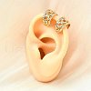Brass Micro Pave Clear Cubic Zirconia Cuff Earrings EJEW-F370-17G-2