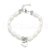 304 Stainless Steel Heart Charm Bracelets for Women BJEW-C098-09P-4