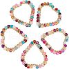 Fingerinspire 5Pcs Heart Natural Faceted Agate Pendants FIND-FG0001-56-1