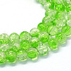 Baking Painted Transparent Crackle Glass Round Bead Strands DGLA-Q018-8mm-04-1