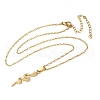 304 Stainless Steel Snake Pendant Necklaces for Women Men NJEW-Z063-03G-04-2