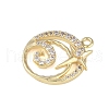 Brass Micro Pave Clear Cubic Zirconia Pendants FIND-B077-02G-05-2