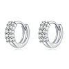 S925 Sterling Silver Geometric Rhinestone Hoop Earrings GX6931-6