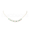 Adjustable Dyed Natural Malaysia Jade & Rose Quartz Round Beaded Braided Necklaces NJEW-JN05324-2