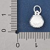 Fine Silver Sterling Silver Hollow Shell Shaped Charms with Jump Rings STER-R013-02S-3