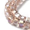 Electroplate Glass Beads Strands EGLA-D018-6x6mm-75-3