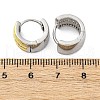 Brass Micro Pave Clear Cubic Zirconia Hoop Earrings EJEW-H158-18B-GP-5