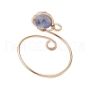 Teardrop Synthetic & Natural Mixed Gemstone Open Cuff Rings RJEW-JR00688-6