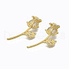 Brass Micro Pave Clear Cubic Zirconia Pendants ZIRC-N039-162B-NF-3