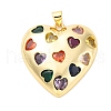 Brass Micro Pave Cubic Zirconia Pendants X-KK-D325-30G-1