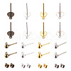 Brass Stud Earring Findings KK-TA0007-78-12