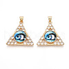 Brass Micro Pave Clear Cubic Zirconia Pendants for Women KK-T070-90A-06-1