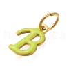 Ion Plating(IP) 304 Stainless Steel Enamel Alphabet Charms STAS-F308-02G-B-2