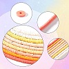WADORN 9 Strands 9 Colors Flat Round Handmade Polymer Clay Beads CLAY-WR0001-01-3
