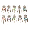 Woven Net/Web with Feather Pendants PALLOY-JF03979-1