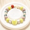 Handmade Porcelain Beads & Synthetic Howlite Beads Stretch Bracelets for Women BJEW-D307-01F-4